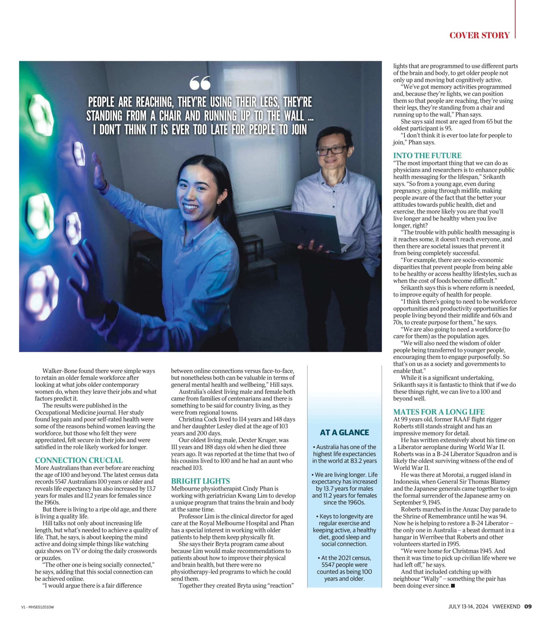 Herald Sun VMagazine article featuring Bryta